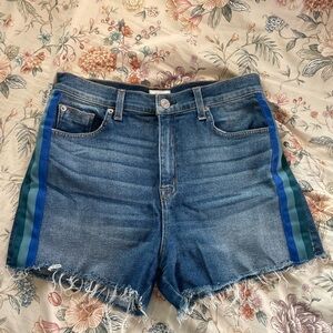 Hudson Jeans Denim Shorts with Blue and Green Accents